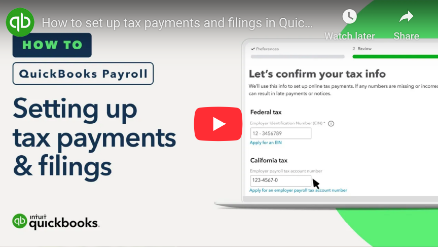Setting up tax payments and filings QB NSBDC Setting up tax payments and filings Quickbooks
