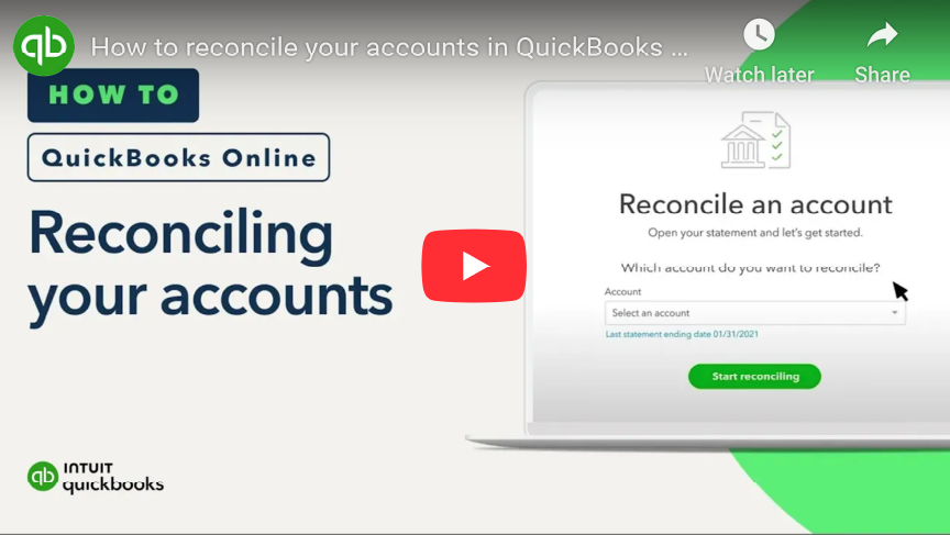 reconciling your accounts QB NSBDC reconciling your accounts Quickbooks